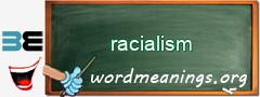 WordMeaning blackboard for racialism
